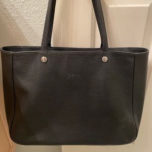 Longchamp Leather Tote Bag in Black